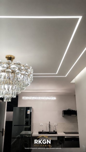 Reforma de Cozinha com Gesso e LED em São Paulo SP